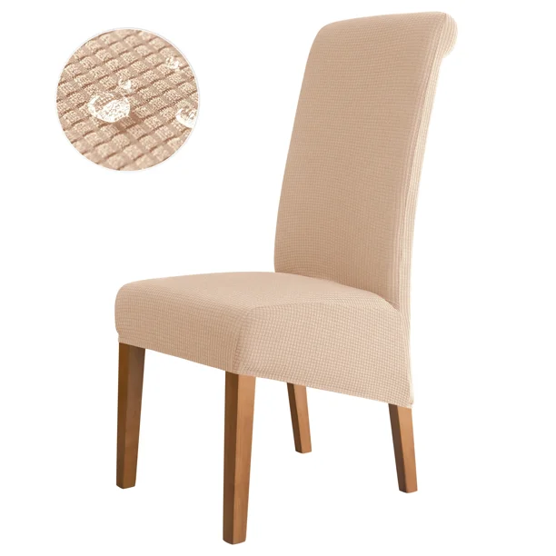 Fundas para sillas con respaldo alto, Jacquard, elásticas, tamaño XL, para comedor, protectores de asiento antisuciedad, fácil cuidado, 2 uds.