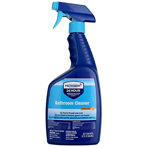 Microban 24 Hour Bathroom Cleaner and Sanitizing Spray, Citrus Scent