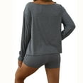 thumbnail image 4 of Taqqpue Women's Maternity 2 Piece Outfits Set Tops & Shorts Pregnancy Clothes One Shouder Long Sleeve Casual comfy Loose Tee Shirt and Shorts Sets, 4 of 5