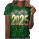 thumbnail image 1 of Camisetas Casuales de Mujer Año Nuevo Impreso Suéter de Manga Corta Cuello Redondo, Top de Moda para el Uso Diario, 1 of 4