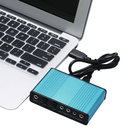 Visland Sound Card,6 Channel External Sound Card USB 2.0 External 5.1 Surround Sound Optical S/PDIF Audio Sound Card Adapter for PC Laptop Recording Compatible with Windows 10/8/7/ XP