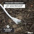 thumbnail image 3 of Iron Forge Cable 2 Prong Outdoor Extension Cord 25 ft, 16/2 SJTW 25 Foot White Extension Cord, Weatherproof - Great for Outdoor Lights, Deck, Patio, 3 of 7