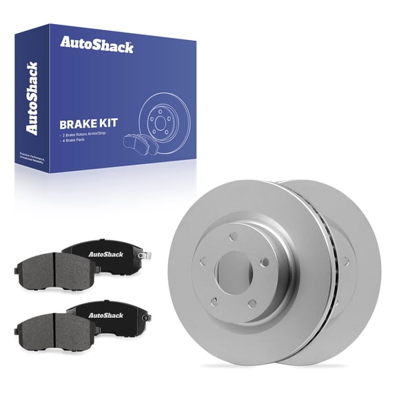 AutoShack Front Vented Coated Brake Rotors   Premium Ceramic Pads 6-PC Brake Kit Replacement for 2007-2013 Nissan Altima ArmorStop 11.65" (296 mm)