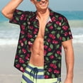 thumbnail image 5 of Lsque Ripe Red Cherry pattern Hawaiian Shirt for Men, Unisex Summer Beach Casual Short Sleeve Button Down Shirts-XX-Large, 5 of 9
