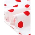 thumbnail image 6 of INSPIRE CHIC Women's Polka Dots Blouse Peter Pan Collar Bow Tie Neck Puff Sleeve Vintage Shirt Top White Red M, 6 of 7