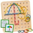 thumbnail image 1 of Juguete Montessori de madera Geoboard Panda Brothers con tarjetas estampadas, 1 of 5