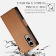 thumbnail image 7 of For Samsung Galaxy S25 Edge 5G Wallet Case Flip Card Holder,PU Leather Side Buckle Magnetic Frosted Women Men Cover,Brown,For Galaxy S25 Edge 5G, 7 of 7