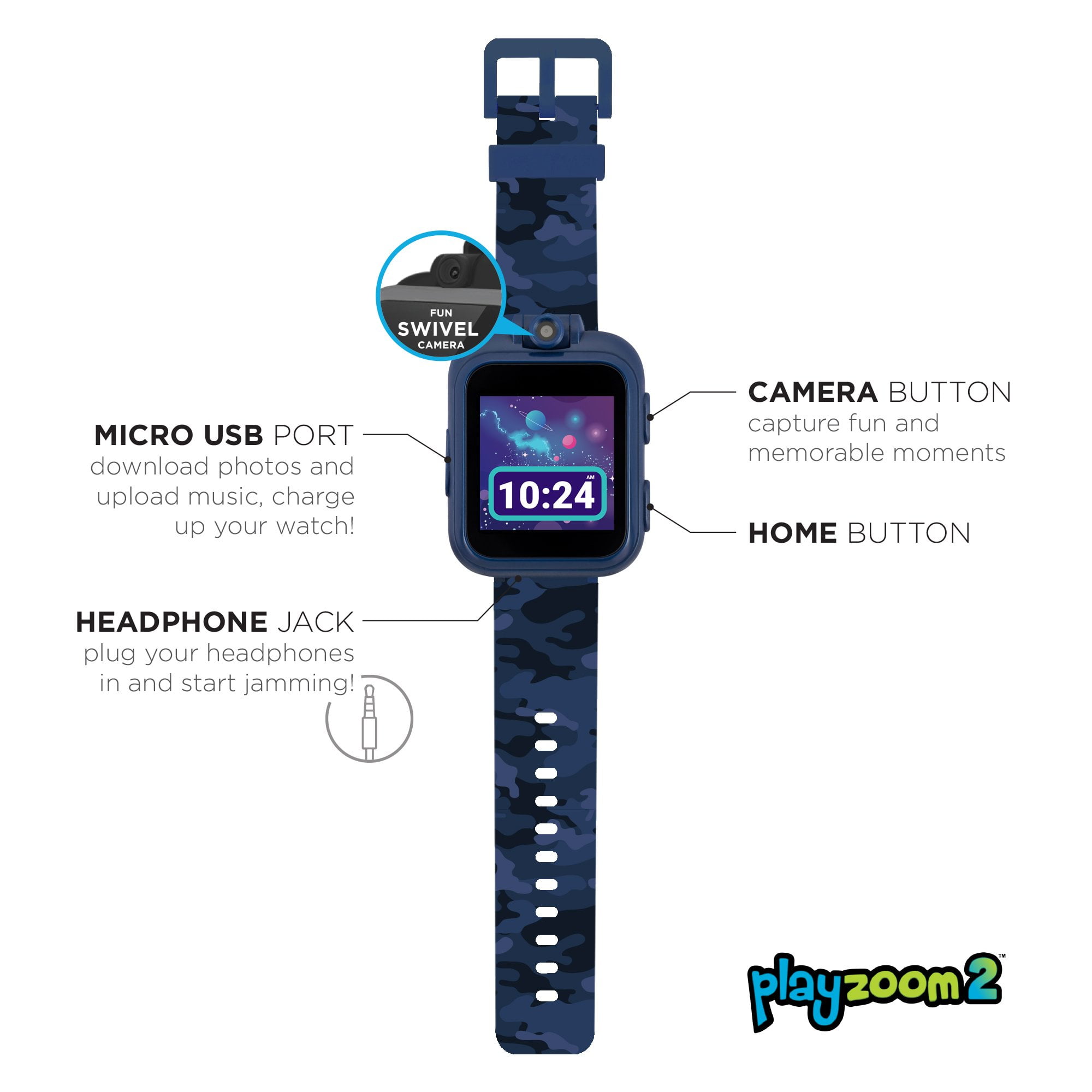 PlayZoom 2 Boys Smartwatch - Blue Camouflage