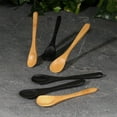 thumbnail image 5 of BambooMN Carbonized Brown 3.9" Oval Head Small Solid Bamboo Spice Salt Sugar Spoons, 30 Pieces, 5 of 7