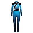 thumbnail image 3 of Aislor Girls Shiny Rhinestone Full Body Unitard Gradient Long Sleeve Gymnastics Leotard Dance Jumpsuit Light Blue 10, 3 of 8