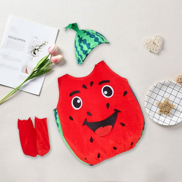 Disfraz de sandía para niños, diseño de dibujos animados, ideal para fiestas de rol y presentaciones en el escenario. M