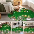 thumbnail image 5 of Large Round Rug 8Ft Washable Non-Slip, St. Patrick's Day Circle Area Rugs for Living Room Bedroom, Spring Shamrock Gnomes Balloons Flag Green Indoor Floor Mats Carpet Runner for Home Decor, 5 of 8