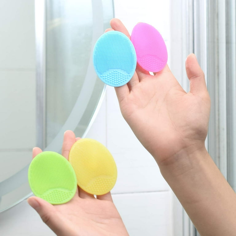 Face Scrubber Soft Silicone Facial Cleansing Brush Pad Exfoliator Scrub Scrubby Non slip Pad for Blackhead Removing Exfoliating Massage Face Scrubber