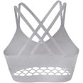thumbnail image 1 of HTOOQ 1Pc Seamless Mesh Underwire Sports Bra Back Double Cross Breathable Strap Chest Wrap (Grey), 1 of 9