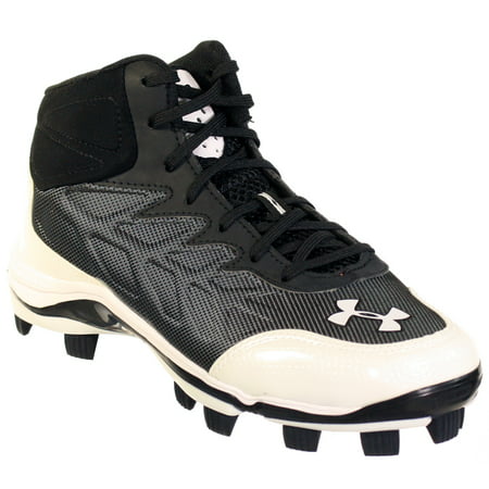 UNDER ARMOUR HEATER MID TPU JR YOUTH BASEBALL CLEATS BLK / WHT