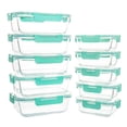 thumbnail image 1 of YARYOUNG 10 Pack Glass Food Storage Containers, Glass Meal Prep Containers with Lids, Leak Proof, Microwave & Freezer Safe, 1 of 8
