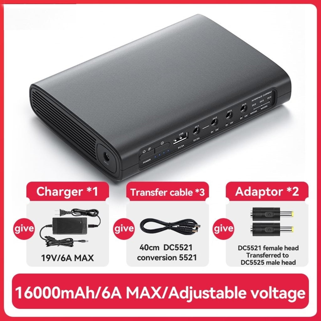 5V 9V 12V UPS Power Supply 16000/20000/256000mAh Lithium Battery Backup for Secure Continuous Electronic Devices