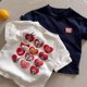 thumbnail image 1 of Camiseta de algodón puro para niños, Top de media manga con estampado de dibujos animados de verano, Unisex, a la moda, para niños y niñas, 1 of 5