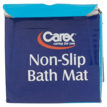 Carex Plastic Non-Slip Bathtub and Shower Mat with Suction Cups, Blue, 32 x 16"