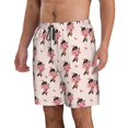 thumbnail image 2 of KLL Dachshund Dog Heart Men's Casual Summer Beach Shorts Hawaiian Shorts with Pockets-Medium, 2 of 5