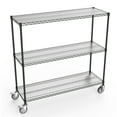 thumbnail image 3 of LoLado 3 Tier Shelf Wire Shelving Unit, 3000lbs Height Adjustable Metal Garage Storage Shelves, Black, 3 of 13