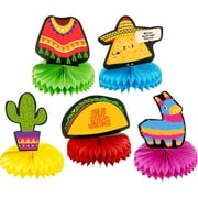 4E's Novelty 5 Pack Cinco de Mayo Honeycomb Centerpiece, Fiesta Party Decorations