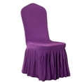 thumbnail image 3 of Solid Color Spandex Chair Cover Wedding Banquet All-Around Protection Cover for Dining Room Restaurant Kitchen - Purple Red, 3 of 3