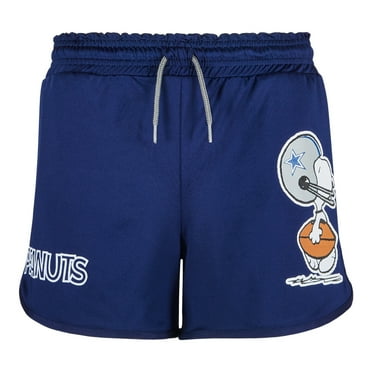 NFL-PEANUTS Short Deportivo Dallas Cowboys Azul Marino para Mujer, Talla Mediana