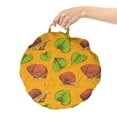 thumbnail image 2 of Snail Round Floor Cushion with Handle, Autumn Season Theme Along Terrestrial Mollusks and Leaves Fall Nature, Pillow for Living Room & Dorms, 18" Round, Marigold Rust and Green, by Ambesonne, 2 of 4