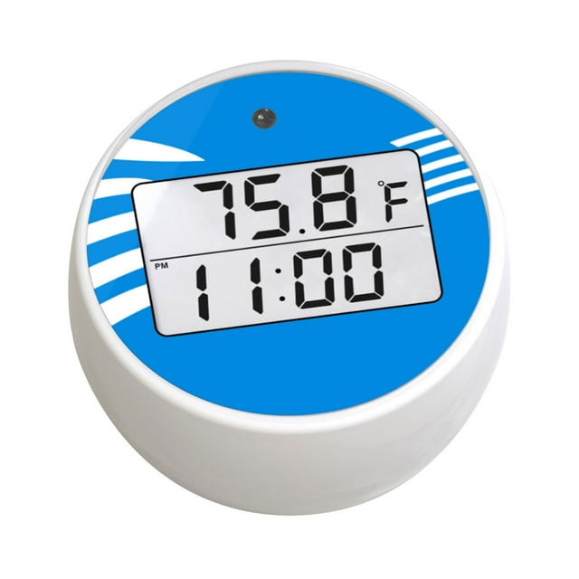Hiroekza Floating Ice Bath Thermograph & Timer - Digital LCD Cold Plunge Pool Thermometer with IP66 Waterproof Design for Swimming Pools, Bathtubs, and Spas Blue