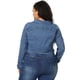 thumbnail image 5 of Women Plus Size Button Closed Cropped Denim Jacket Sky Blue 3X, 5 of 6