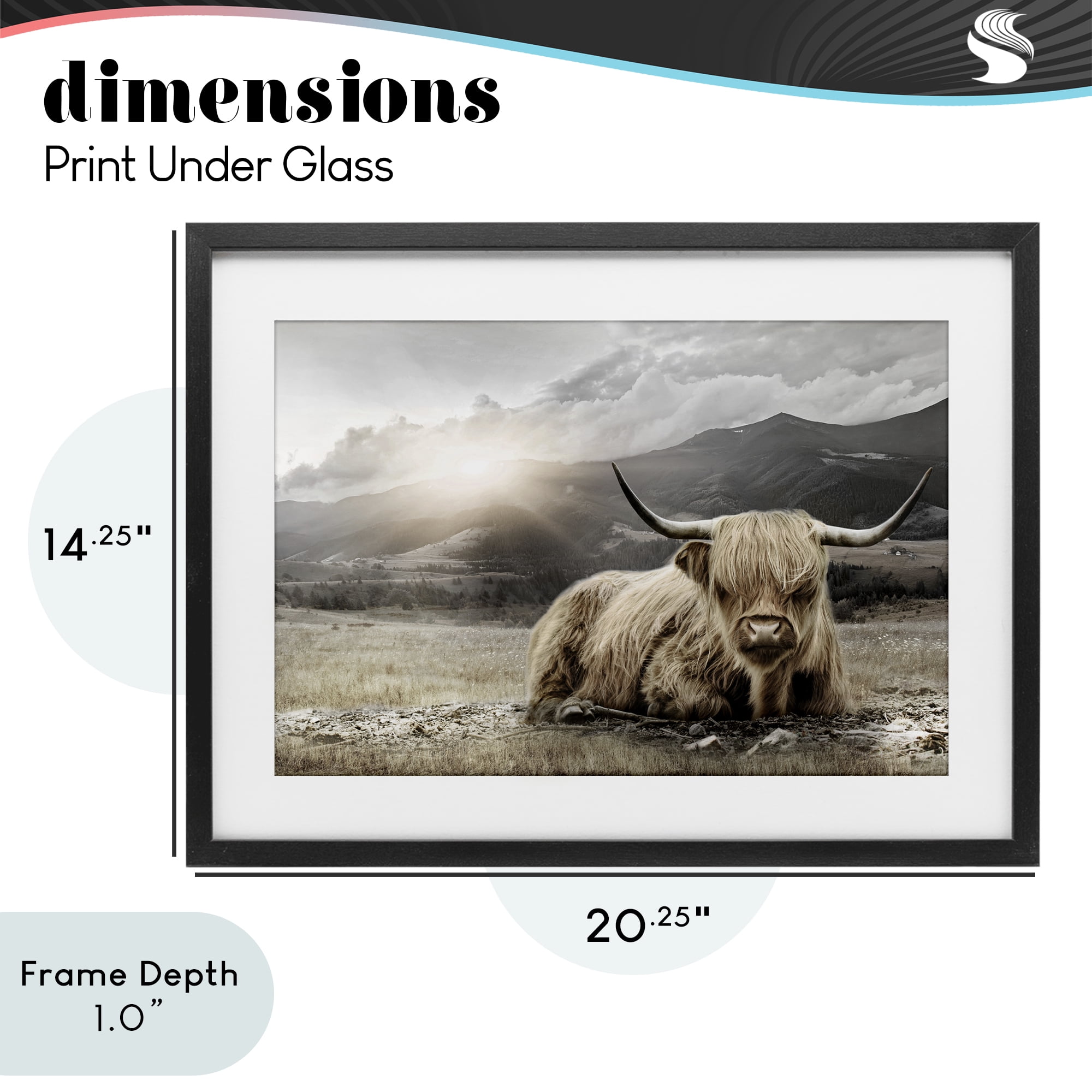Stupell Industries Cattle Resting in Morning Sun Black Framed Print Under Glass, design by CAD Designs