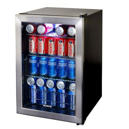 Large Wine Cooler - NewAir AB-850 Large Capacity 84 Can Stainless Steel Compact Beverage Cooler