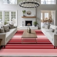 thumbnail image 3 of 6'x9' Area Rugs, Red Vertical Striped Indoor Outdoor Area Rug for Living Room Bedroom, Farmhouse Minimalist Abstract Lines Washable Bathroom Rugs Kitchen Floor Carpet Mats Home Decor Aesthetic, 3 of 8