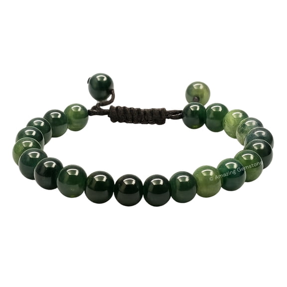 Moss Agate Crystal Bracelet - 8mm Beaded Bracelet and Healing Stones