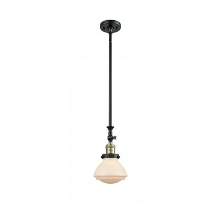 

Black Antique Brass Tone Mini Pendants 7 Wide Matte White Glass Steel/Cast Brass Medium Base 1 Light Fixture