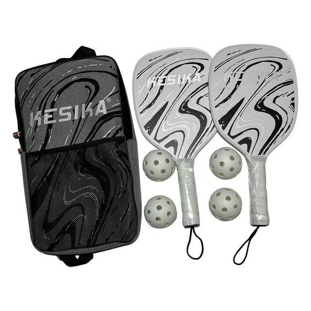 Ruiboury Pickleball Racket Set 4 Balls and Carry Bag Comfort Grip Pickleball Racquets Green Black 41.5x20.5cm