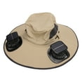 thumbnail image 1 of Sombro para fanática, Sombrero para fanártica con ventilador con 2 ventiladores solares nylon para deportes al aire libre en la playa, 1 of 7