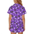 thumbnail image 5 of JOANKDMI 2 Piece Big Girls Pajamas Halloween Bat & Ghost Print Short Sleeve Button Down Shirt and Shorts Set Tagless Soft Everyday Sleepwear Lounge Wear, 5Y-14Y, 5 of 7