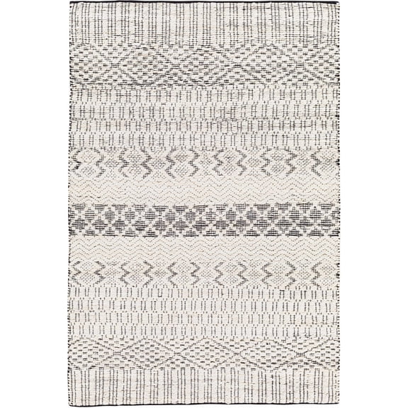 BoutiqueRugs Malolos Bohemian, Transitional Area Rug - Cream, Black - 5' x 7'6"