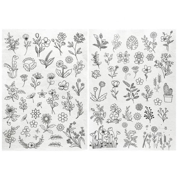 Water Soluble Embroidery Patterns Stick and Stitch Embroidery Paper Hand Sewing Stabilizers for Embroidery Hand Sewing