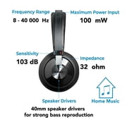 Philips SHP6000/10 Hi-Fi Stereo Over Ear Headphones Black