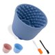 thumbnail image 1 of Tazones Lentos para Perros Unique Bargains, Tazón de Lamido de Silicona con Cepillo y Raspador, Base Antideslizante, Comedero Lento para Aliviar la Ansiedad y Salud Oral, Azul Marino, 1 of 7