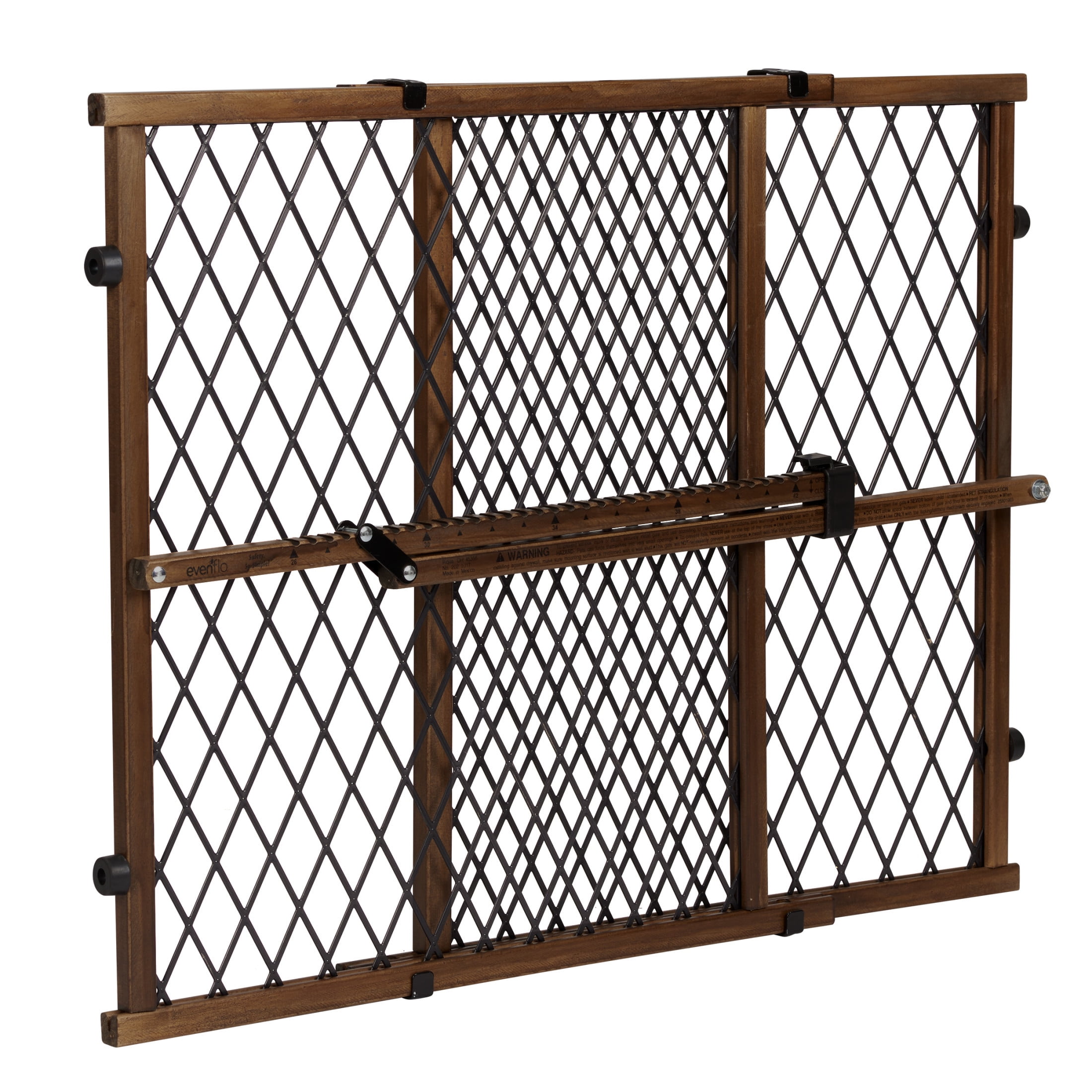 Evenflo Position & Lock Adjustable Wood Baby Gate, Fits Openings 26 - 42 in. Wide