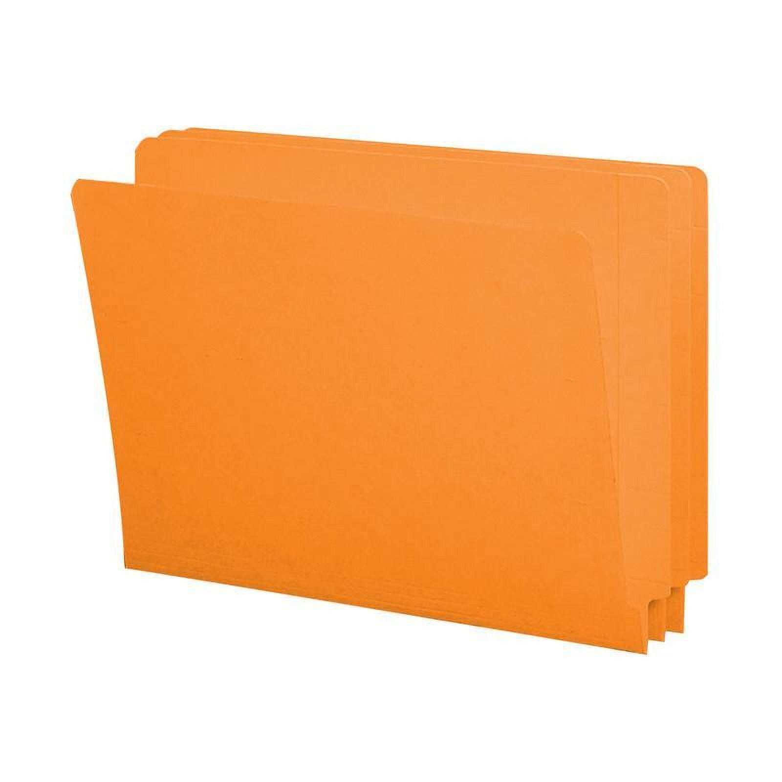 Smead Colored End Tab File Folder, Shelf-MasterÂ® Reinforced Straight-Cut Tab, Letter Size, Orange, 100 per Box (25510)