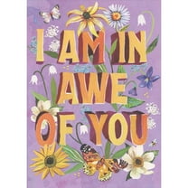 RSVP I Am In Awe of You: Daisies and Butterflies on Purple Mother's Day Card for Wife