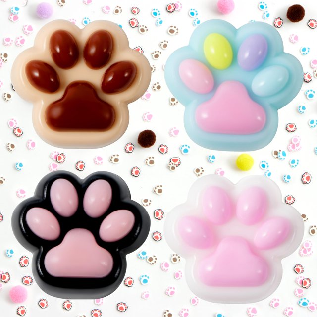 Juguetes para apretar patas de gato JOYIN, paquete de 4 unidades, TPR Sensory