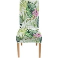 thumbnail image 4 of Watercolor Dining Room Chair Slip Covers 4 Pack Watercolor Ornament with Tropical Flowers and Green Leaves for Wedding Invitatio Stretch Spandex Kitchen Chair Slipcovers Removable Washable, 4 of 4