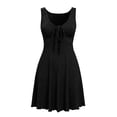 thumbnail image 5 of Bxsruta Womens Tank Dress Casual Summer Sundress Tie Front Flared Mini Dress, 5 of 8
