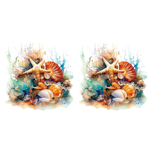 2 pegatinas de inodoro con diseño de océano, pegatinas para tapa de inodoro, pegatinas de pared de PVC extraíbles para Estrella de mar